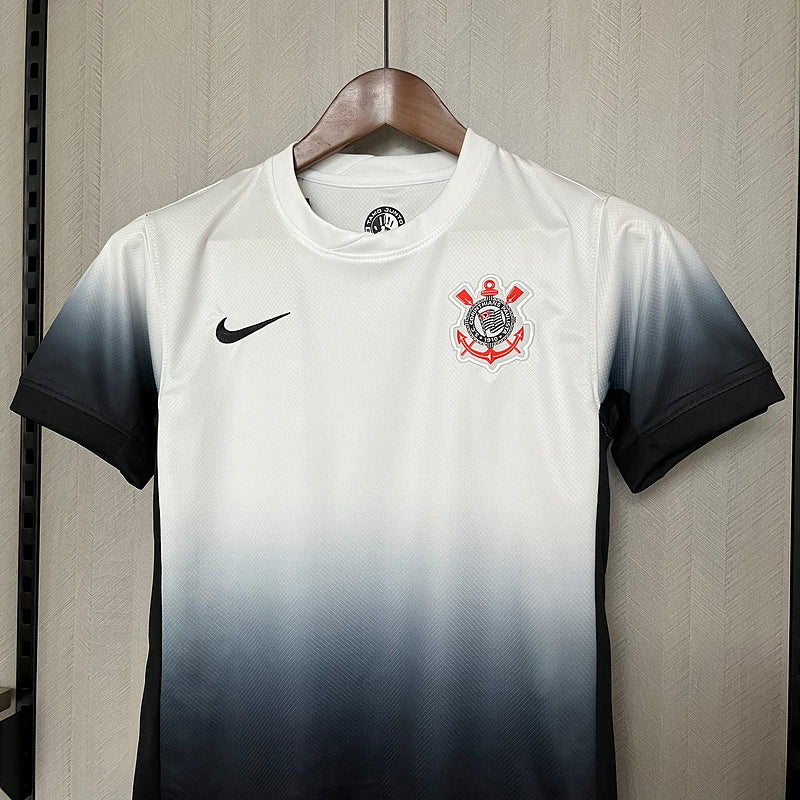 Kit infantil - Corinthians  I 24/25 s/n° Torcedor Nike - Branco+Preto