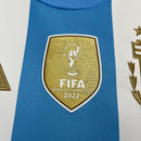 Camisa Seleção Argentina Home 2024/25 + Patch Campeão - Branca e Azul