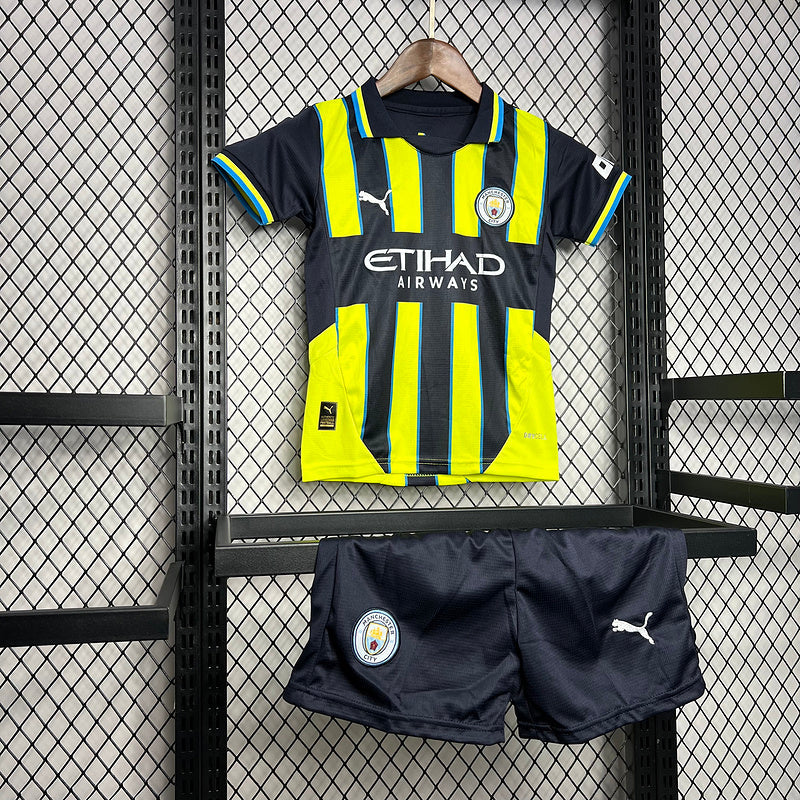 Kit Infantil Manchester City 24/25 - Preto e Verde