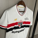 Camisa São Paulo 25/26 Casa New Balance Masculina - Branco+Vermelho