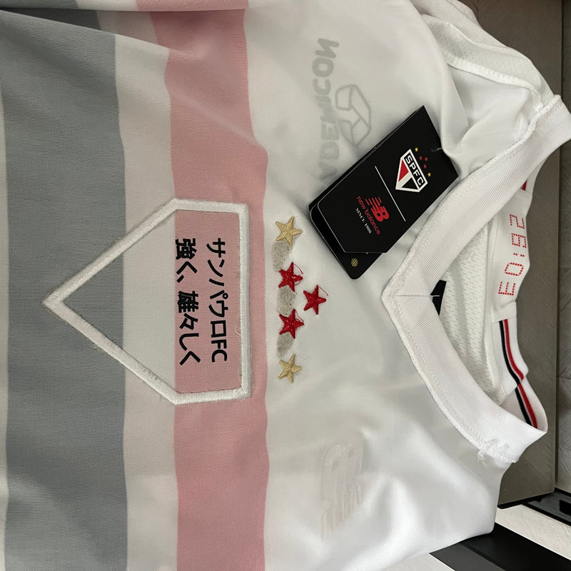 Camisa São Paulo 25/26 Casa New Balance Masculina - Branco+Vermelho