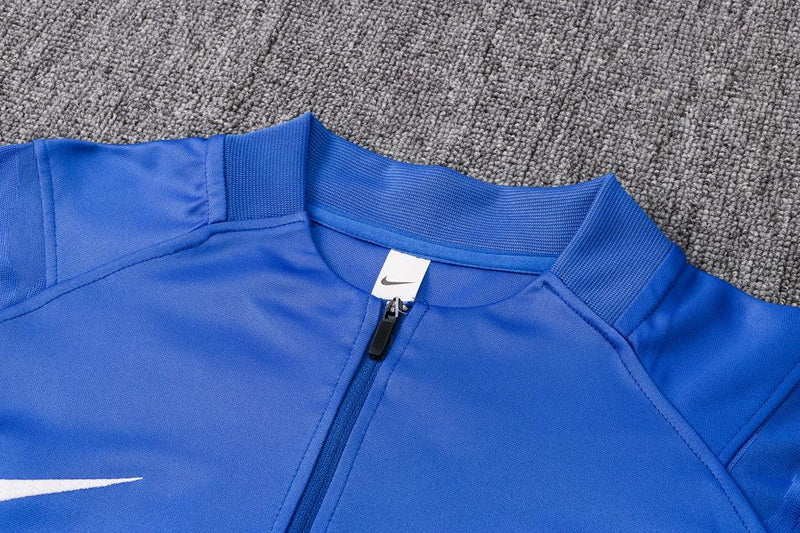 Conjunto Barcelona 21/22 Azul - Nike - Com Ziper