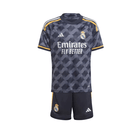 Conjunto Infantil Real Madrid Away 23/24 - Preto