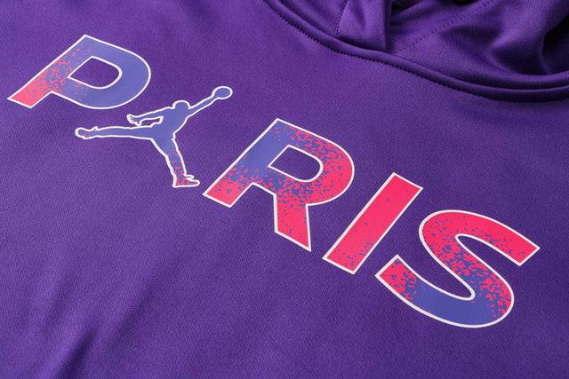 Conjunto PSG 21/22 Roxo e Preto - Jordan - Com Capuz