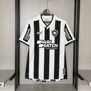 Camisa Reebok Botafogo 24/25 Casa - Preta e Branca  (Com todos patrocinadores)