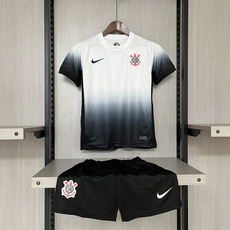 Kit infantil - Corinthians  I 24/25 s/n° Torcedor Nike - Branco+Preto